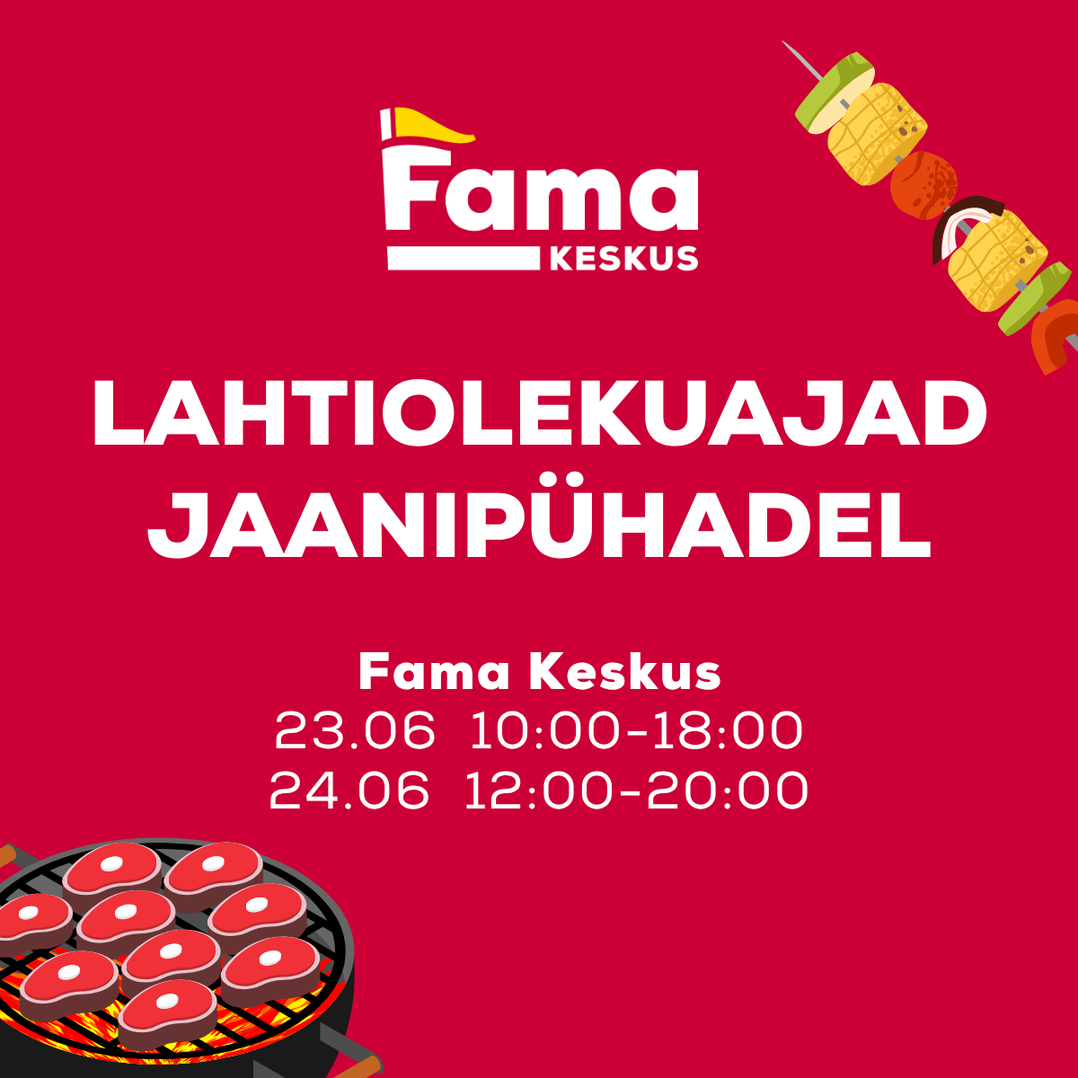 Lahtiolekuajad jaanip&uuml;hadel